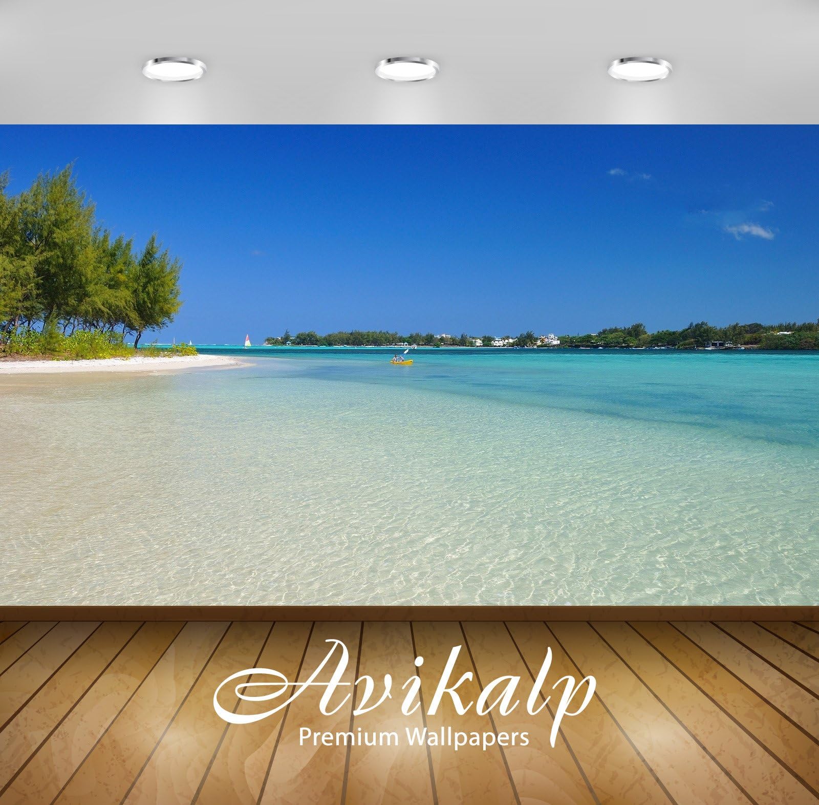 Avikalp Awi6835 Vinyl Beautiful Summer Day on a Sandy Beach Nature Full HD Wallpaper (91cm x 60cm, Multicolour)
