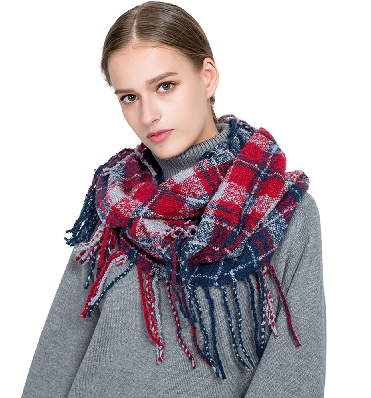 Yateen Winter Premium Plaid Print Infinity Scarf Yateen Winter Premium Plaid Print Infinity Scarf