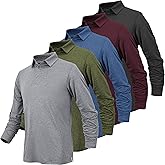 BALENNZ Long Sleeve Polo Shirts for Men Moisture Wicking Mens Long Sleeve Polo Shirts Quick Dry Golf Polos for Men