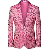 UNINUKOO Mens Casual Floral Blazer Dress Slim Fit Prom Party Paisley Suit Jacket for Men