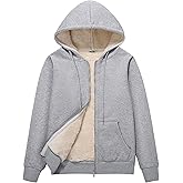 Flygo Women Winter Hoodies Zip Up Fleece Sherpa Lined Warm Sweatshirts Jacket