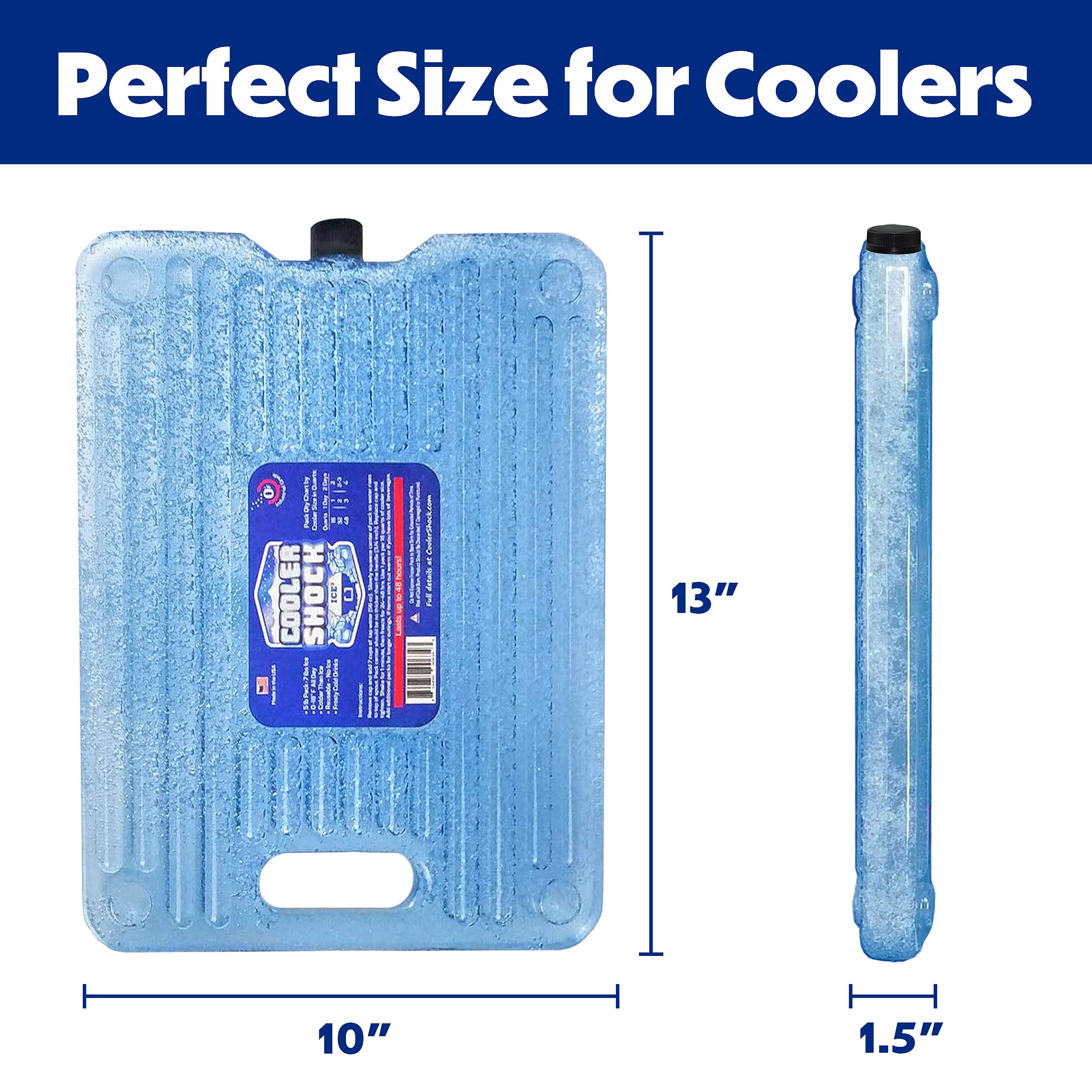 Cooler Shock Ice Packs For Coolers Thin Reusable Long Lasting