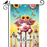 BlissYard Spring Garden Flag 12x18 Inch Double Sided Welcome Pig and Flower Design Garden Flag Outdoor Decoration for Yard Spring and Summer Home Decor Yard Flag Decorations