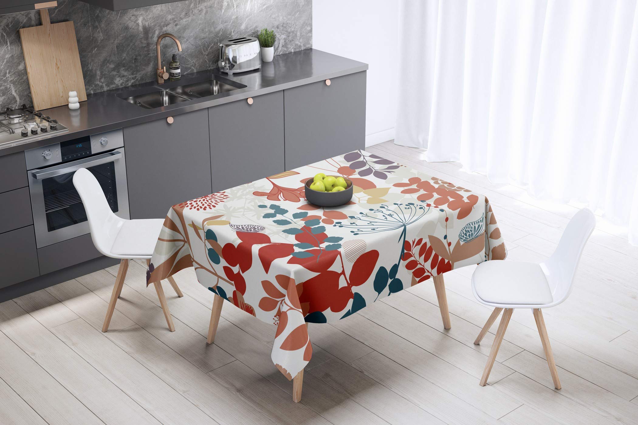 Bonamaison Kitchen Decoration, Tablecloth, 140cm x 140cm - Designed and Manufactured in Turkey