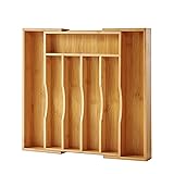 oridom Expandable Bamboo Kitchen Drawer Organizer