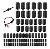 Mateda 80Pcs Clip-on Ferrite Ring Core RFI EMI