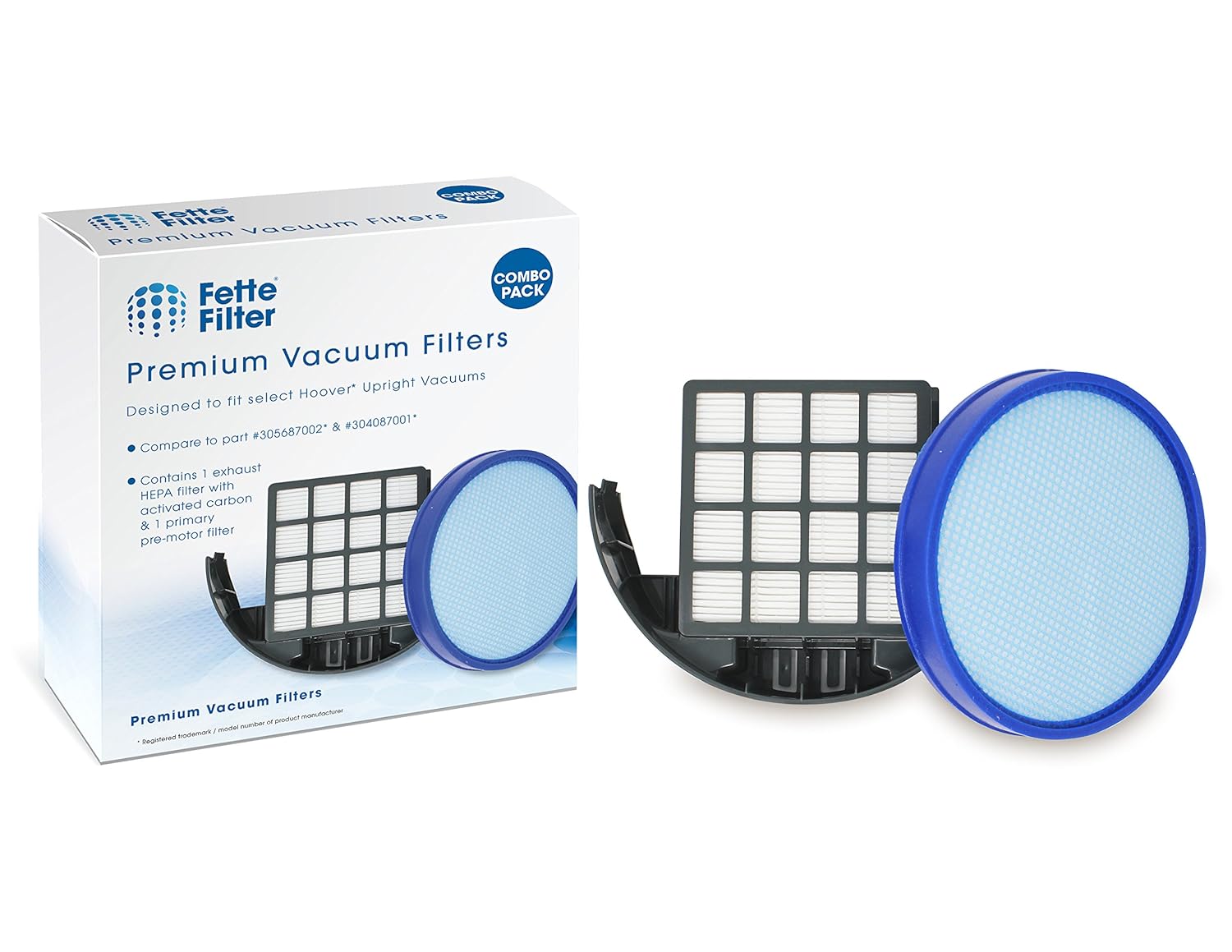 Fette Filter - Vacuum Filter Kit Compatible with Hoover 304087001 & 305687002 WindTunnel 3 High Performance Pet Upright