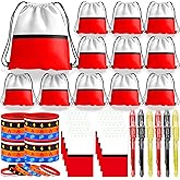 WLBBLQDIE Cartoon Party Favors, Animation Themed Birthday Party Supplies & Goodie Bags for Kids, Include Drawstring Bags Notebook Silicone Bracelet Highlighter for Gifts Fillers