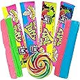 Needzo Two-in-One Sour Taffy Bar, Watermelon, Green Apple, and Raspberry Flavored Chewy Candy, Pack of 4, 2 of Each Flavor, 1.54 Ounces