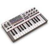 Akai Professional MPK Mini IV USB-C MIDI Keyboard Controller for Beginners and Producers - MPC Drum Pads, 360° Knobs, Pitch and Mod Wheels, Production Software, Native Instruments Sound Package, Grey