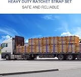 TLGREEN 9m x 50mm Double J Hook Ratchet Straps 11000 lbs Heavy Duty 4Pcs view 5