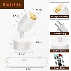 2 Pack LED Spot Lights Indoor, 3W Uplighting With