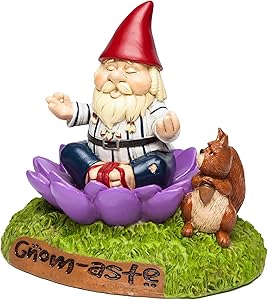 BigMouth Inc. The Gnome-Aste Meditating Garden Gnome - Funny Weatherproof Garden Decoration, Makes a Great Gag Gift – 7” Tall