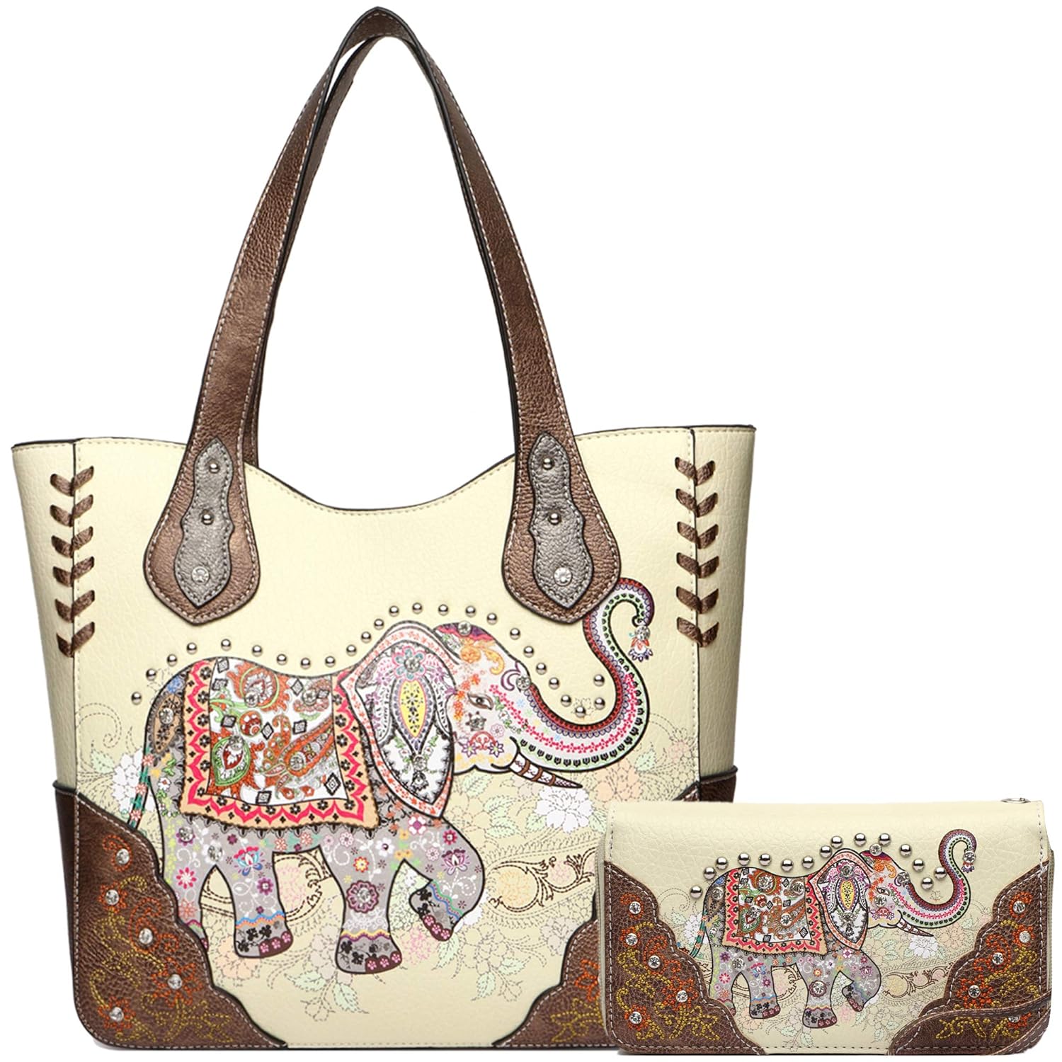 Buy Elephant Rhinestone Studded Western Style Concealed Carry Purse