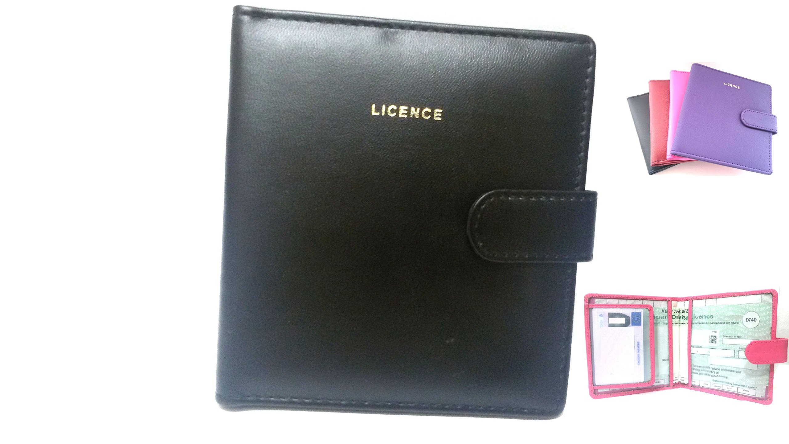 AKSHIDE Looped Leather Driving Licence Holder/Driving Licence Cover/Wallet/Protector (Black) H (Black) — image 1