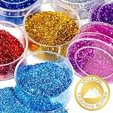 Fandamei 12 Pots Extra Fine Glitter Set Arts Crafts Nail Art Body Face view 8