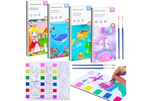 BAOXUE 4 Pack Water Color Paint Sets for Kids,Pocket Watercolor Painting Book,Coloring Books for Kids Ages 4-8,Arts and Crafts Kits Gifts for Girls Boys