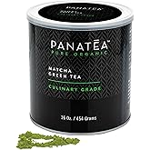 PANATEA Certified Organic Matcha Green Tea Powder | 1 LB 100% Pure Premium Culinary Grade Matcha | Lattes, Smoothies, Baking |16 Oz Tin