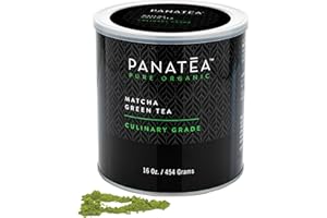 PANATEA Certified Organic Matcha Green Tea Powder | 1 LB 100% Pure Premium Culinary Grade Matcha | Lattes, Smoothies, Baking |16 Oz Tin