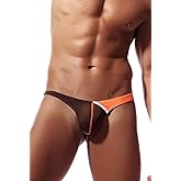 Newsywell Men's Ice Silk Thong Bikini Low Rise Soft Briefs Underwear