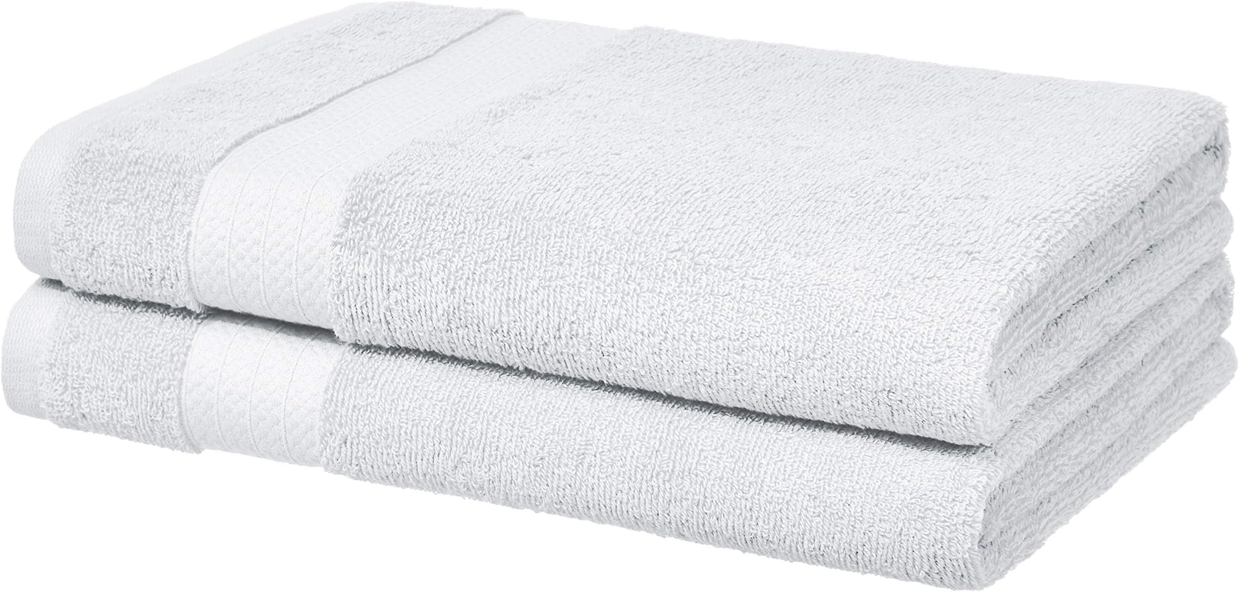 Amazon Basics Performance Bath Towels, Set of 2, White