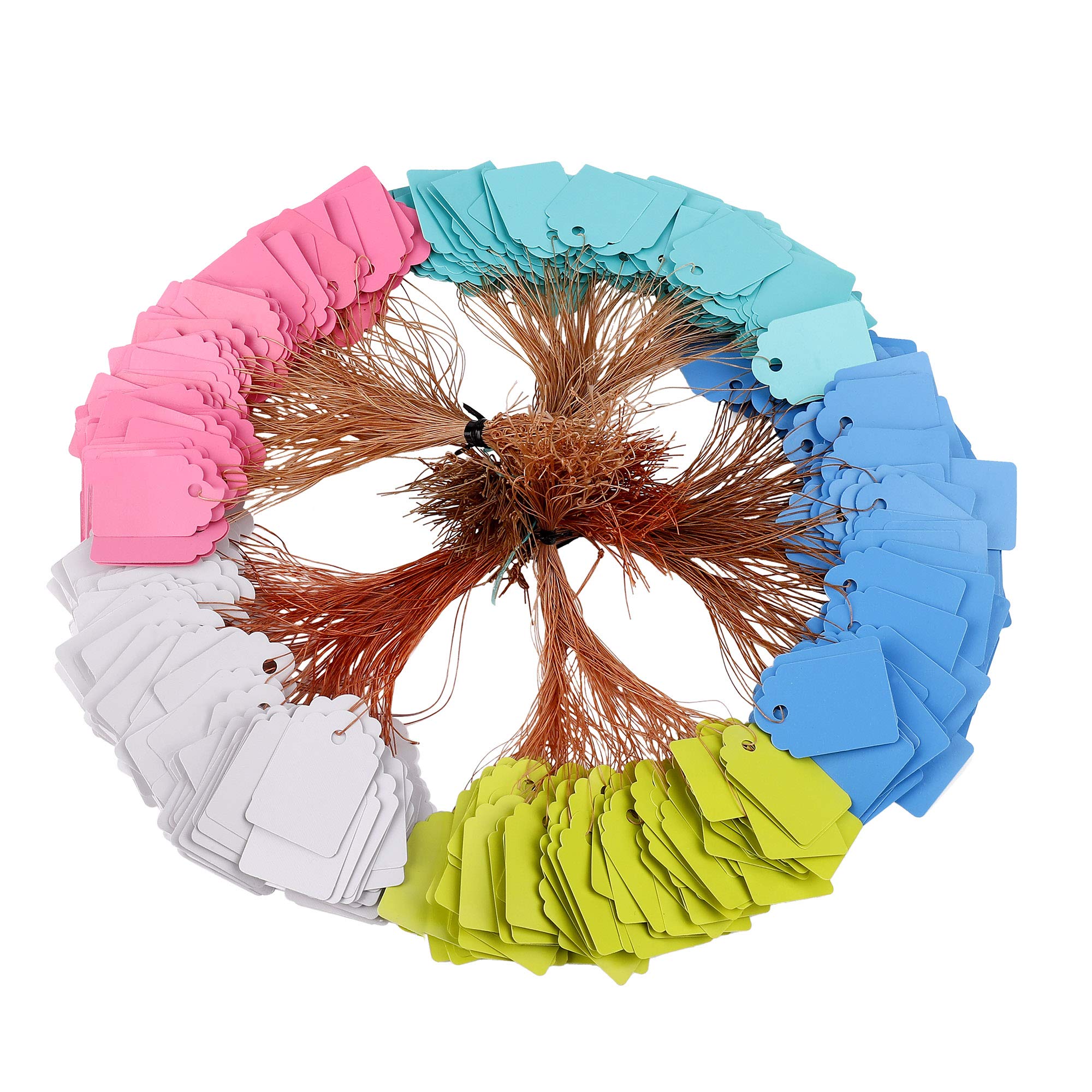 Plant Hanging Tag Waterproof Plastic Labels Reusable Garden Markers Colorful Blank Nursery Seed Name Tags with Strings 500 Pieces (5 Colors / 3.5X2. 5cm)