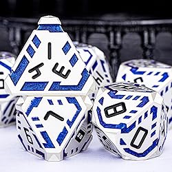 OGCOPHEN Metal DND Sci-fi Dice Set 7PCS Stripe