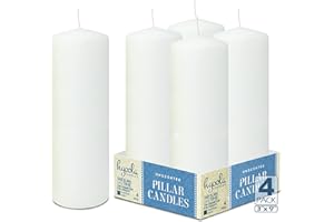HYOOLA White Pillar Candles 3x9 Inch - Unscented Pillar Candles - 4-Pack - European Made