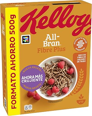 Kellogg’s All-Bran Fibre Plus Müsli | Reich an Weizenkleie & Ballaststoffen | 2 Packungen (2 × 500 g) | Frühstücks-Cerealien für einen gesunden Start