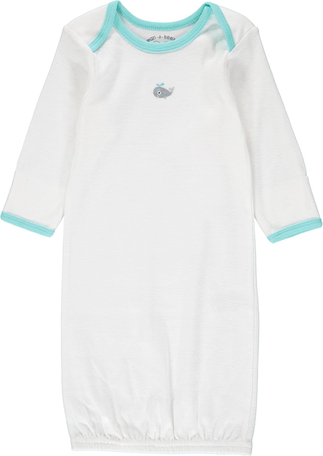 Wan-A-Beez Baby 3 Pack Printed Gown - Turquoise Whale, 0-6 Months: Clothing