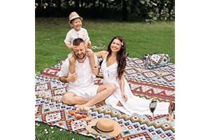 AMMSUN Extra Large Outdoor Picnic Blanket, 80''x80''Waterproof Picnic Mat, Sandproof Beach Blanket Portable Camping Blanket L