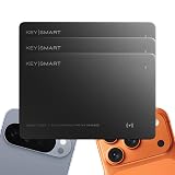 KeySmart SmartCard (Gen 3) MFI-Certified Wallet Tracker Card, Dual Network Compatible with Apple & Google, Rechargeable Thin GPS Item Finder for Luggage Tag, Tracking with Key Chain Hole Black, 3 Pack