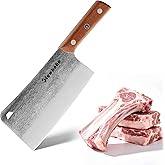Glowbobo 7.6 Inch Heavy Duty Meat Cleaver, 5CR15 High Carbon Stainless Steel Butcher Knife for Chopping Bone, Meat - with Gift Box, Professional Kitchen BBQ Chef Knife