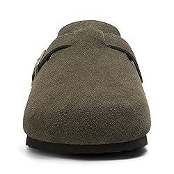 ODOLY Genuine Suede Clogs for Women Men Soft Cork