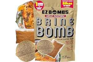 EZ Bombs Garlic Rosemary Brine Bomb Seasoning with Finishing Rub, Pack of 1 – All-in-One Turkey Brine Kit for Juicy, Flavorful Meat – Perfect for Turkey, Chicken, Pork, and Beef – Brines Up to 20 lbs