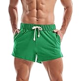 AMY COULEE Mens Sweat Shorts Cotton 3 inch Training Workout Gym Shorts Casual Running Shorts with Pockets