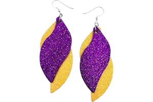 MALL OF STYLE Red & Black Earrings for Women - Green & Gold Earrings - Blue & Gold Earrings - Baseball, Football