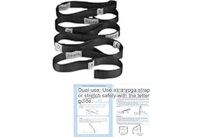 LXLOVESM Stretching Strap Yoga Strap with 10 Loops, Non-Elastic Stretch Band for Physical Therapy, Flexibility, Exercise, Pilates, Dance & Gymnastics Workout