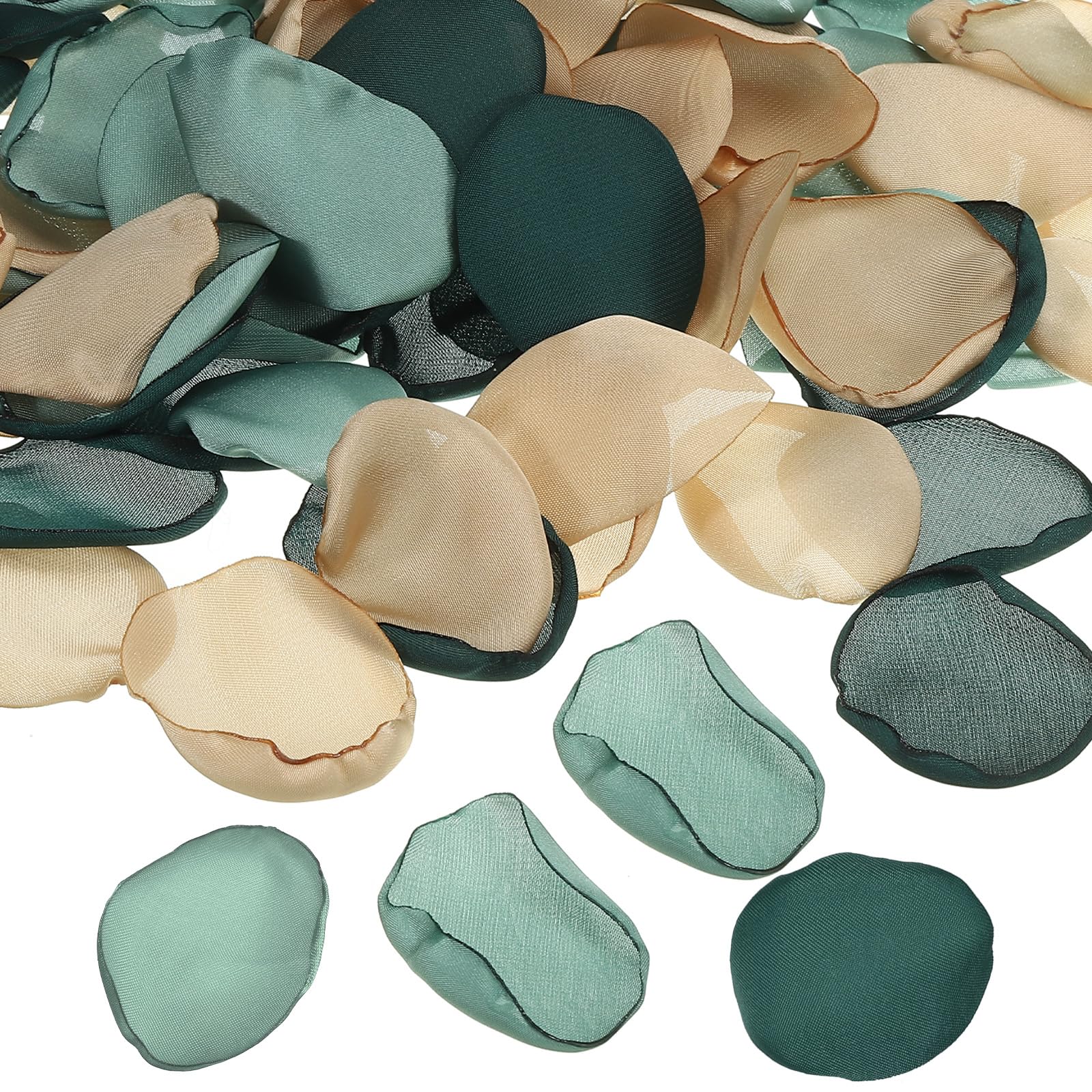 PATIKIL Silk Rose Petals, 100 Pcs Artificial Flower Petals for Wedding Decorations, Romantic Night, Aisle Scatter Petals, Mixed Dark Green