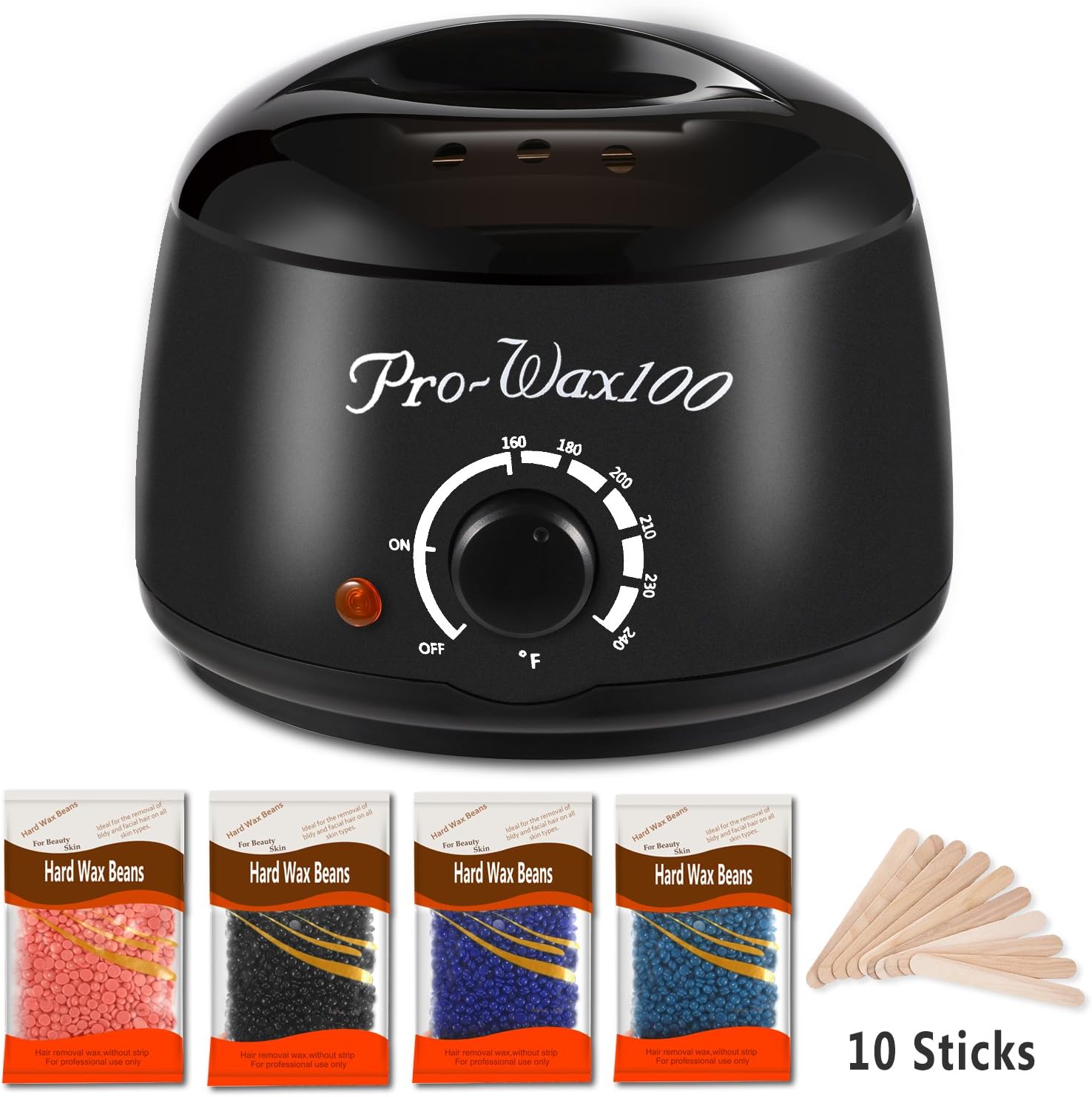 Wax Warmer, MARYSUN Hair Removal Wax Kit with 4 Hard Wax Beans and 10 Waxing Sticks