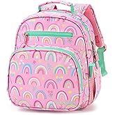 mibasies Toddler Backpack for Girls 2-4: Cute Kids Backpacks for Girls - Preschool Kindergarten Backpack - Rainbow Pink
