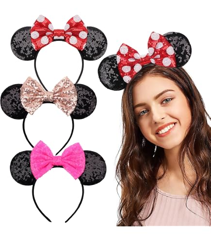 Lot De 6 Bandeaux Oreilles De Souris AFASOES - Avec Nœud Arc - Pour Fêtes, Anniversaire, Halloween, Déguisement Lot De 6 Bandeaux Oreilles De Souris AFASOES - Avec Nœud Arc - Pour Fêtes, Anniversaire, Halloween, Déguisement