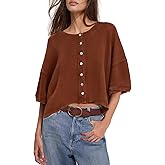 Yanekop Womens Cropped Cardigan Short Sleeve Button Up Cardigan Lightweight Cardigans Oversized Button Down Shirts