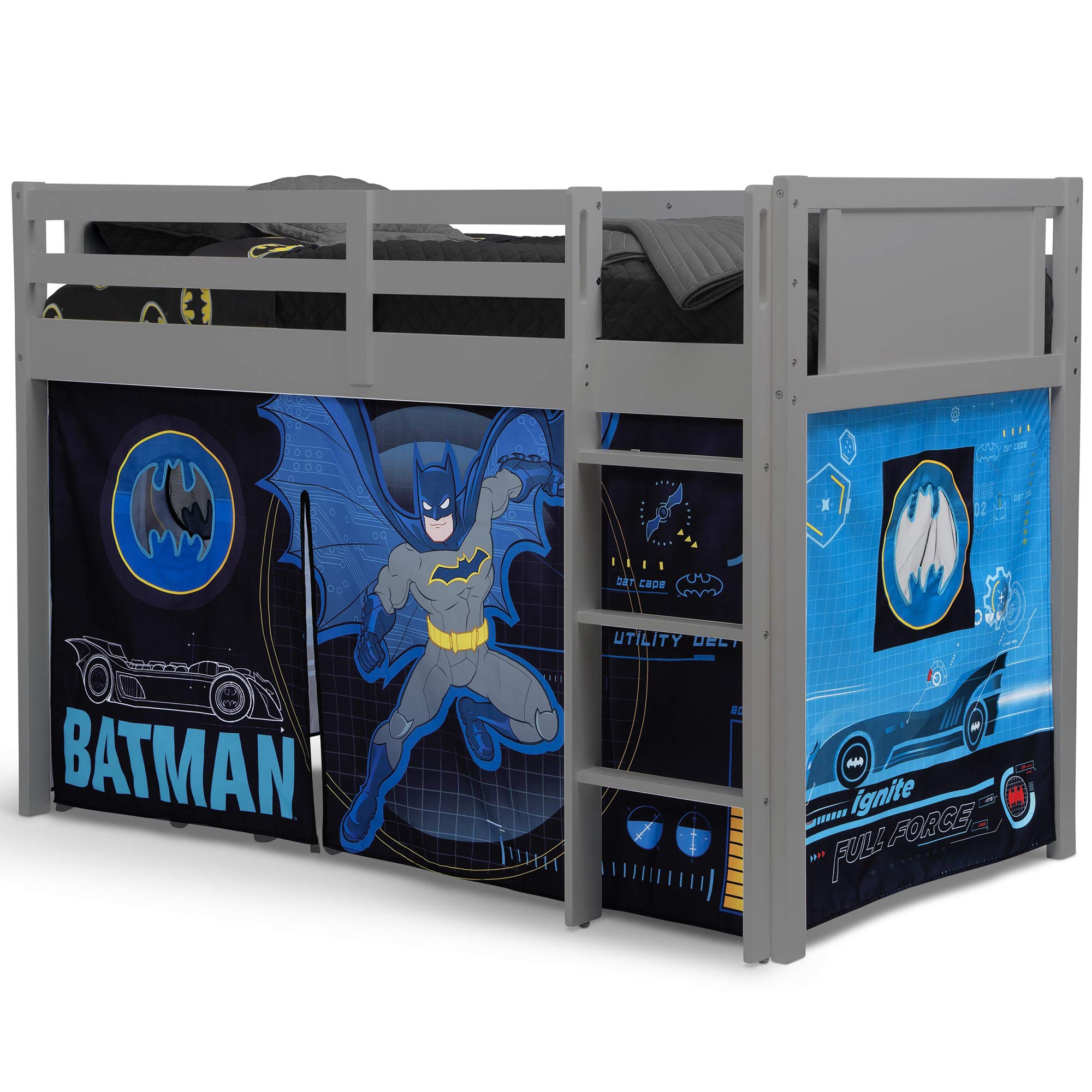 Batman Loft Bed Tent - Curtain Set for Low Twin Loft Bed (Bed Sold Separately) by Delta Children