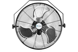 ACHAZEL 20" Wall Mount Fan, 3-Speeds High Velocity Wall Fan with Sealed Motor, 4600 CFM Heavy Duty Metal Barn Fans for Garage, Commercial, Industrial, Warehouse, Shop Use