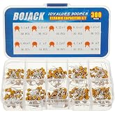 BOJACK 10 Values 300 Pcs Ceramic Capacitor 0.1 0.15 0.22 0.33 0.47 0.68 1 2.2 4.7 10 uF Multilayer Monolithic Ceramic Capacitor Assortment Kit