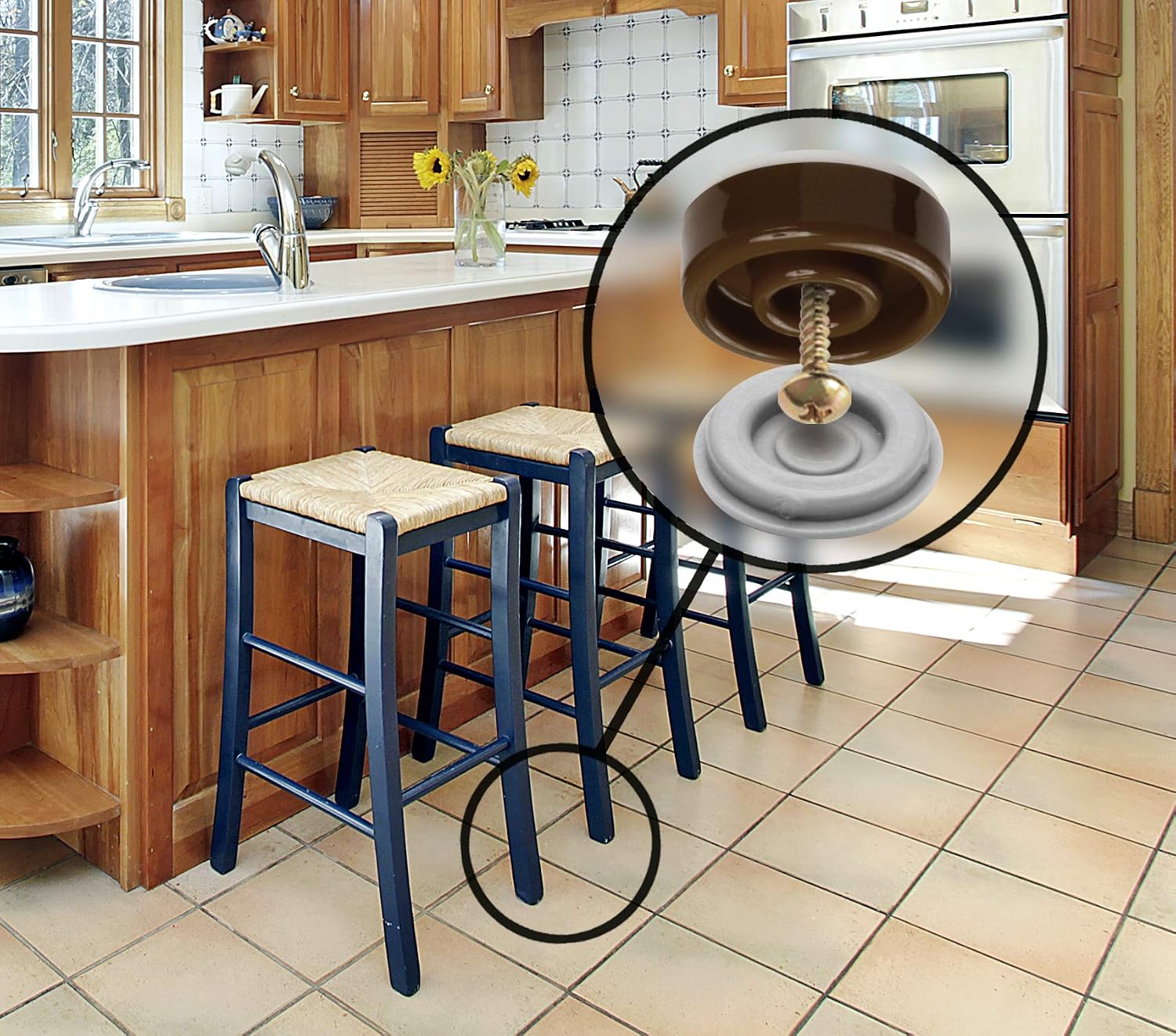 Slipstick CB255 Floor Protector Furniture Sliders / Chair Leg Glides (Set of 8) 25 mm Round Plastic Sliders - Image 3
