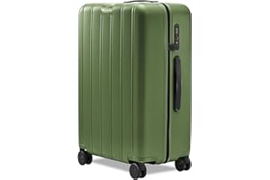NINETYGO Carry on Luggage 22 X 14 X 9 Airline Approved, 20 Inch Luggage for 3-5 Days Travel, Double Spinner Wheels, 100% Hardshell PC, TSA Lock (Olive Green, Missouri)