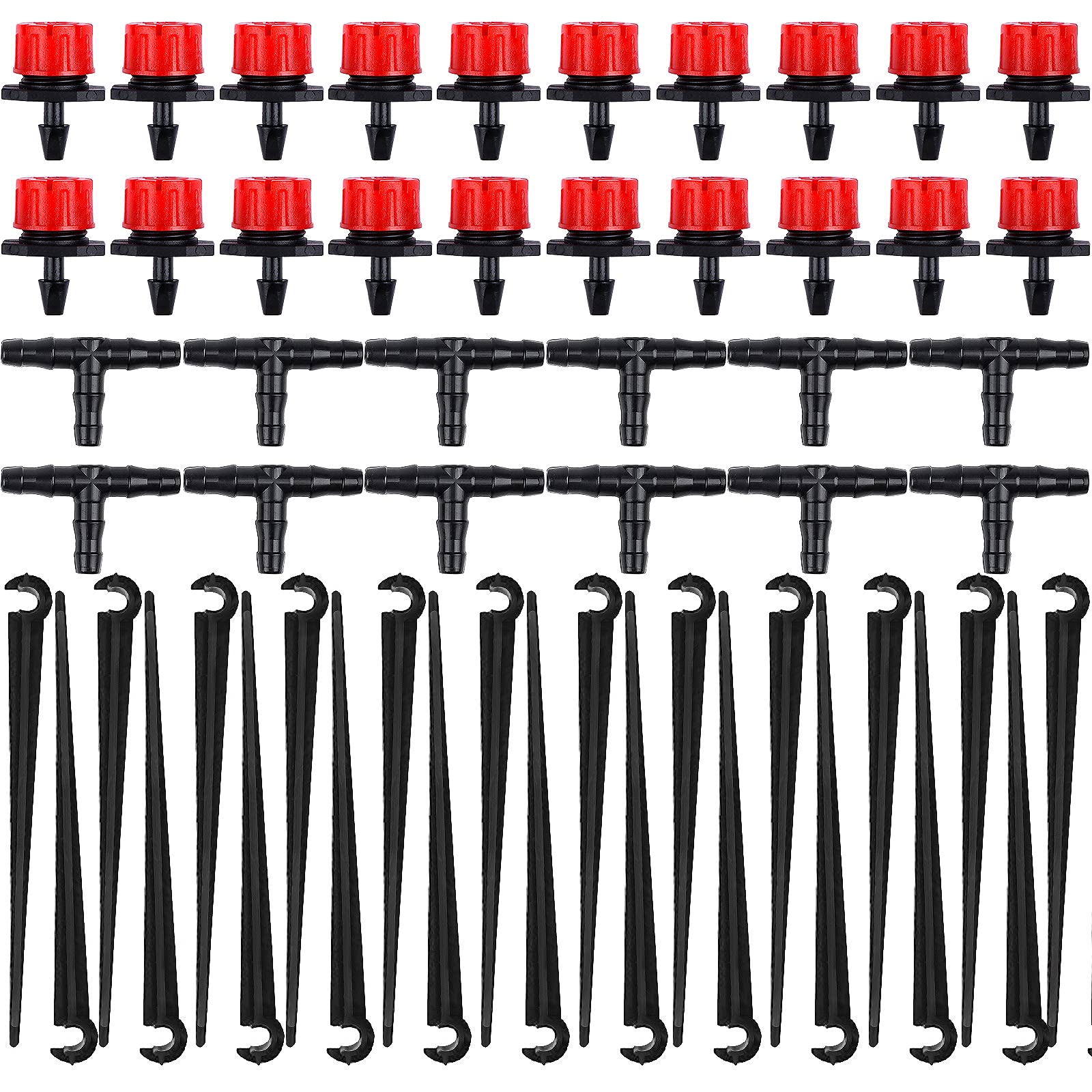 Kalolary 150PCS Drip Irrigation Kit Accessories Plant Watering System Adjustable Micro Flow Drip Irrigation Dripper DIY Automatic Irrigation Set for Gardens, Lawns, Greenhouses