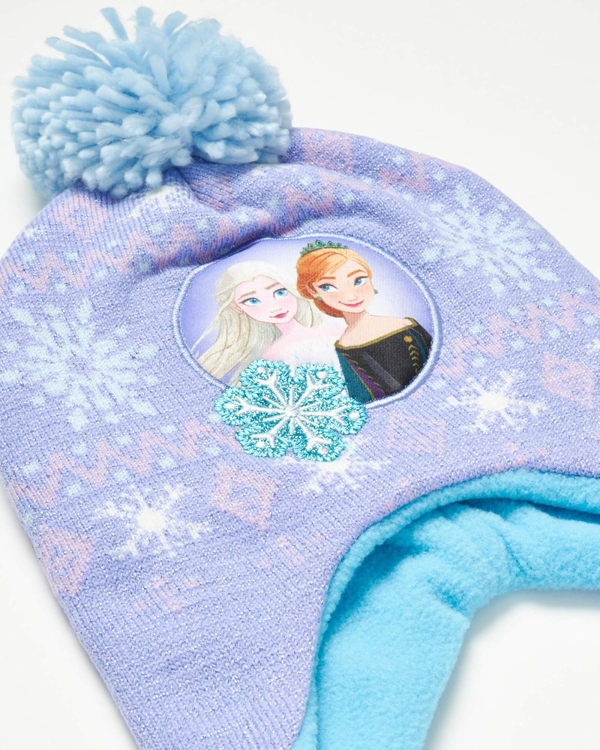 Disney Little Girls Frozen Elsa and Anna Beanie Hat and Gloves Cold Weather Set (Age 2-7): Clothing